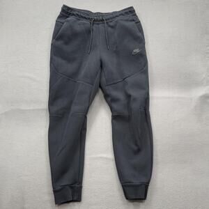 Nike Tech Fleece Pants Mens Medium Black Joggers Cuffed Tapered Sweatpants